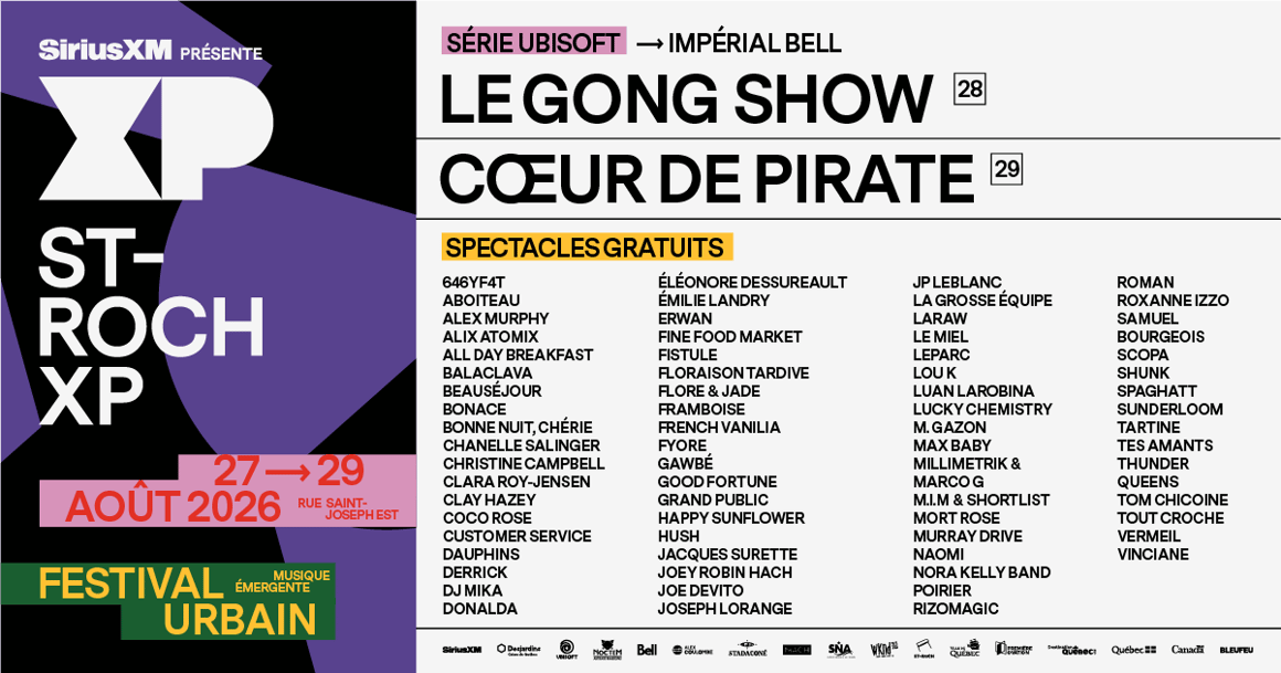 Programmation complète St-Roch XP 2026